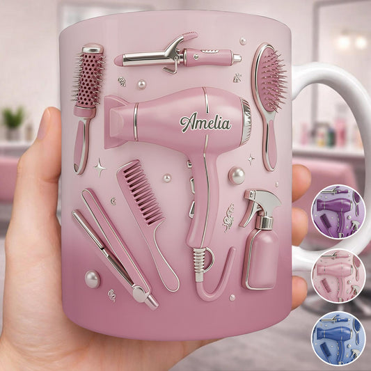 A Hair Stylist Creates Beauty Hair Dryer And Salon Tools - Personalized Custom Coffee Mug - JBS252_MG